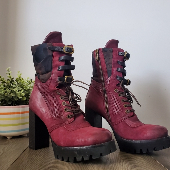 A.S.98 Shoes - A.S.98 purple italian leather heeled midi boots. Size 38 (7.5-8)